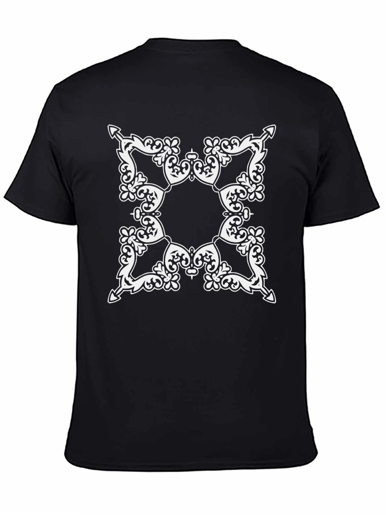 Ornate Arrow Design Black T-Shirt