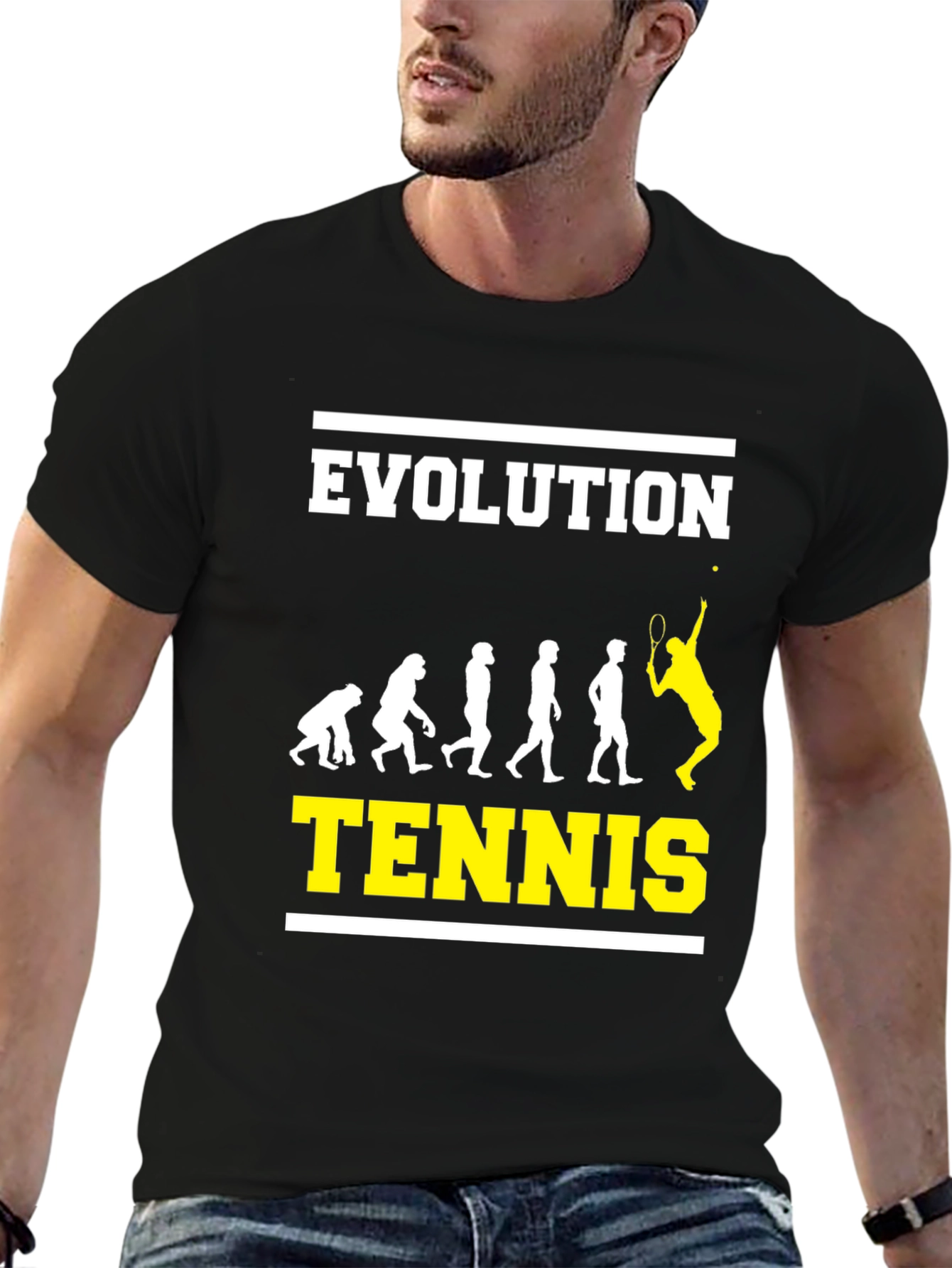 Evolution of Tennis Black Graphic Tee