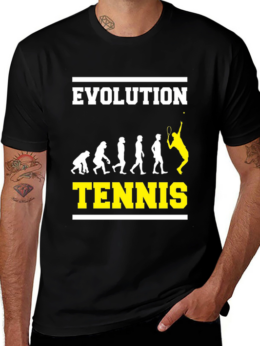 Evolution of Tennis Black Graphic Tee