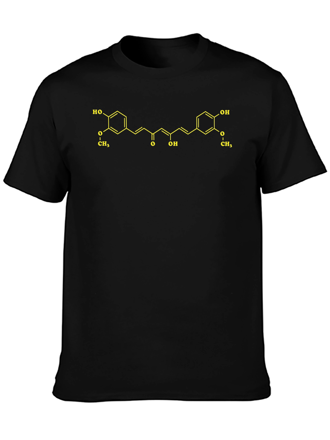 Curcumin Molecule Black T-Shirt