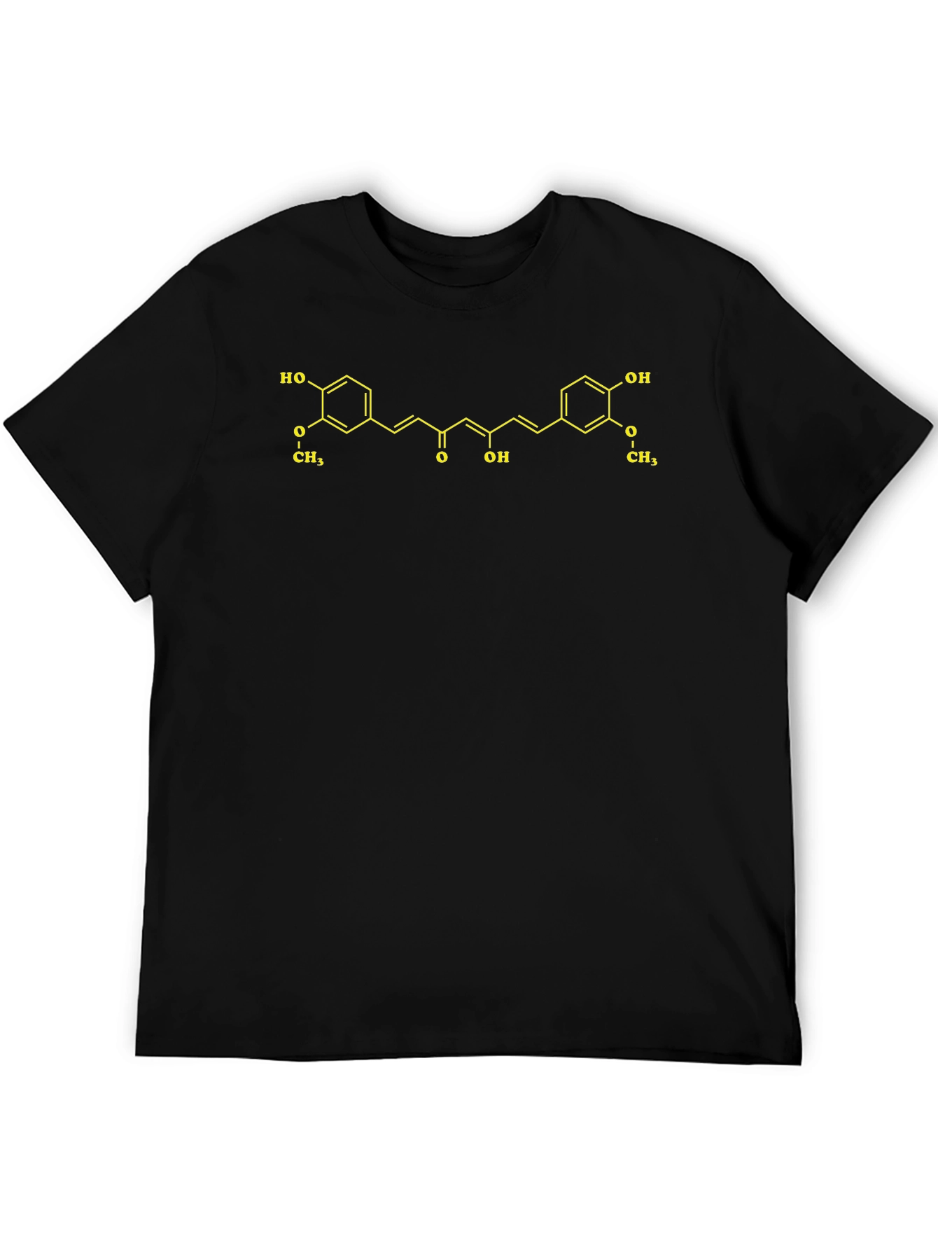 Curcumin Molecule Black T-Shirt