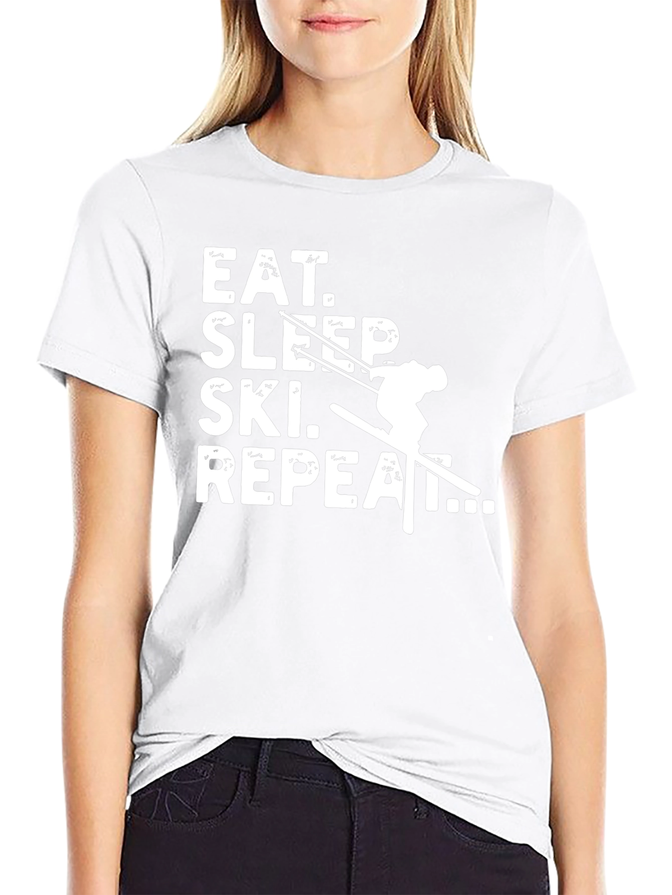 Eat Sleep Ski Repeat Graphic Tee