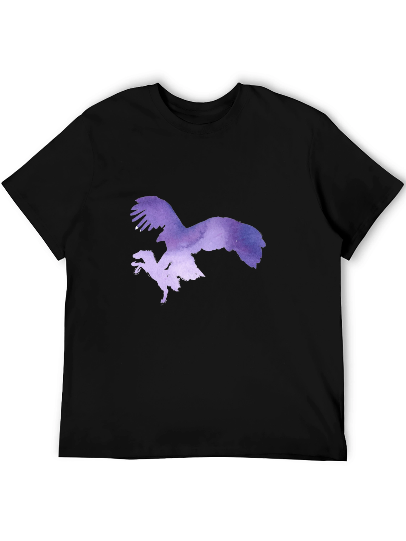 Eagle vs Dinosaur Graphic Tee - Black Cotton Blend