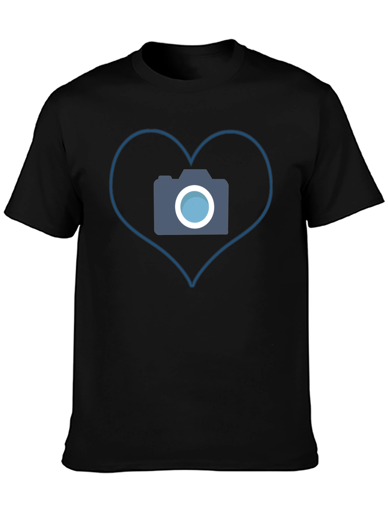 Camera Heart Graphic Tee - Black