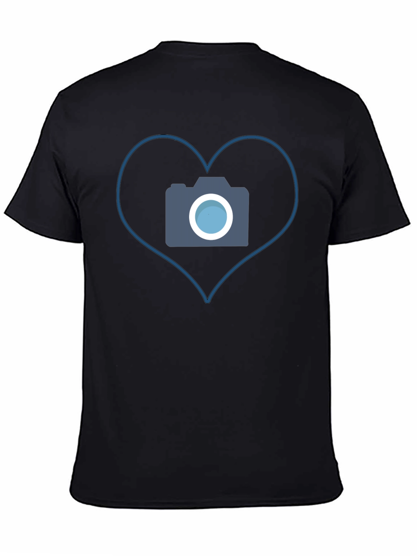 Camera Heart Graphic Tee - Black