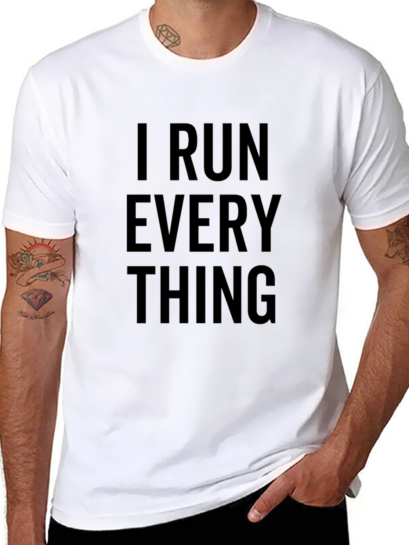 I Run Everything T-Shirt - Black Cotton Blend