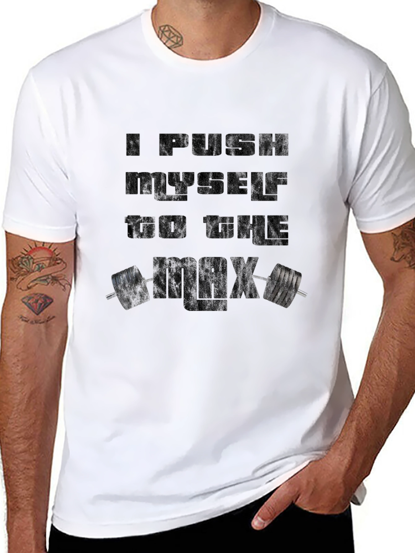 Motivational Workout T-Shirt - I Push Myself
