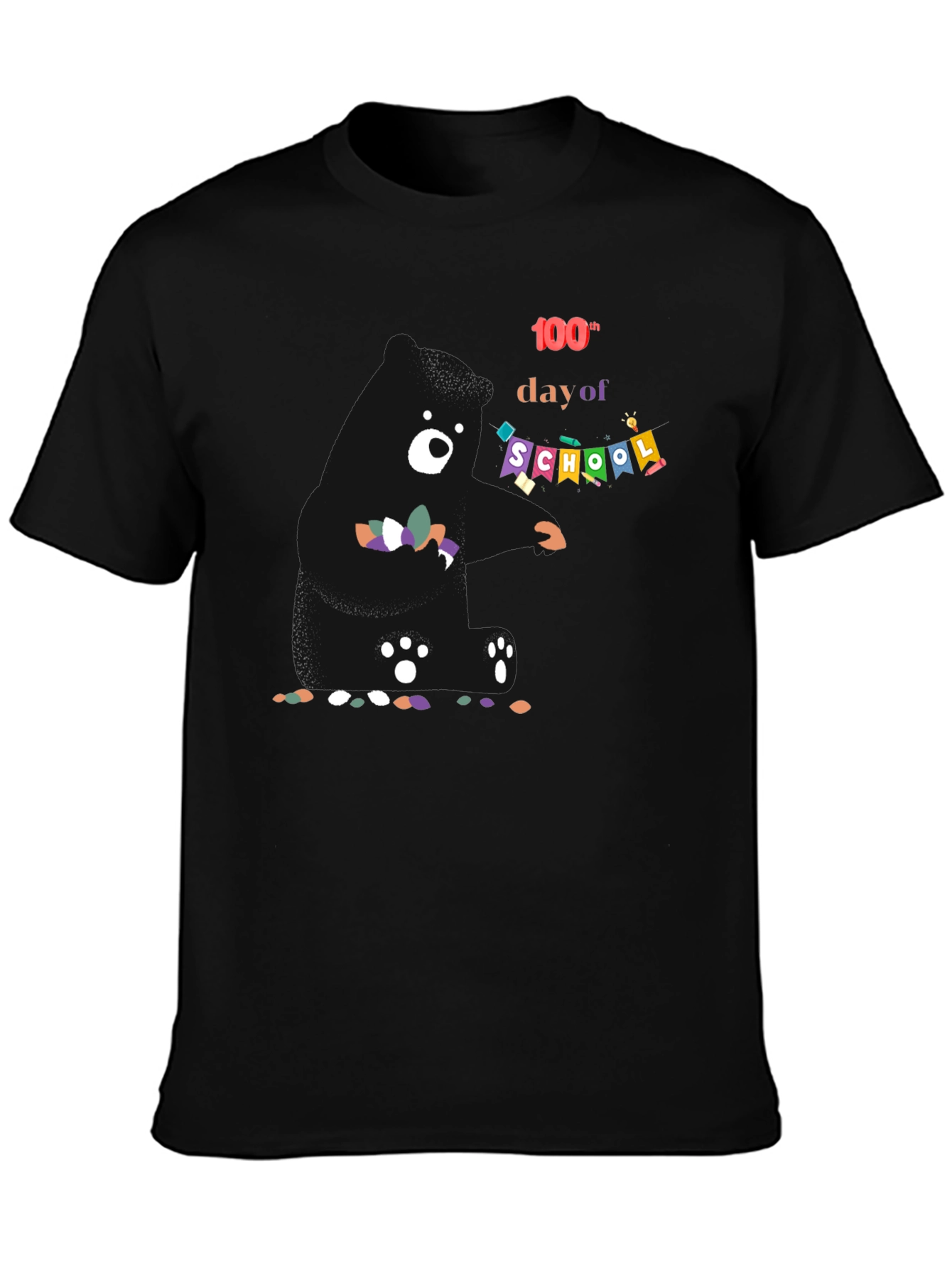 100th Day of School Black T-Shirt