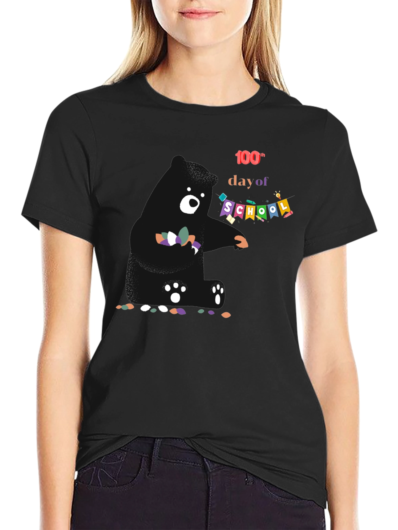 100th Day of School Black T-Shirt