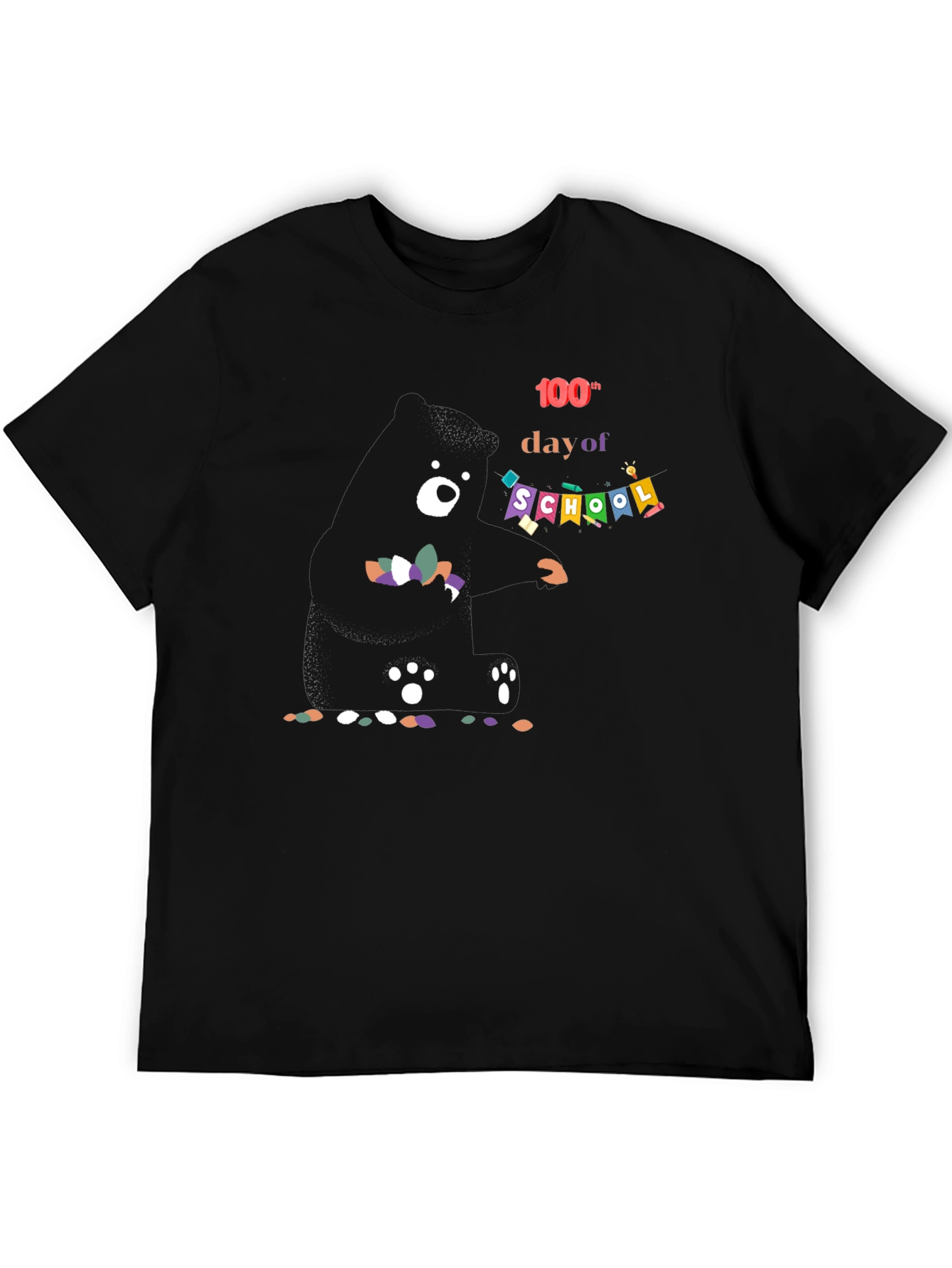100th Day of School Black T-Shirt