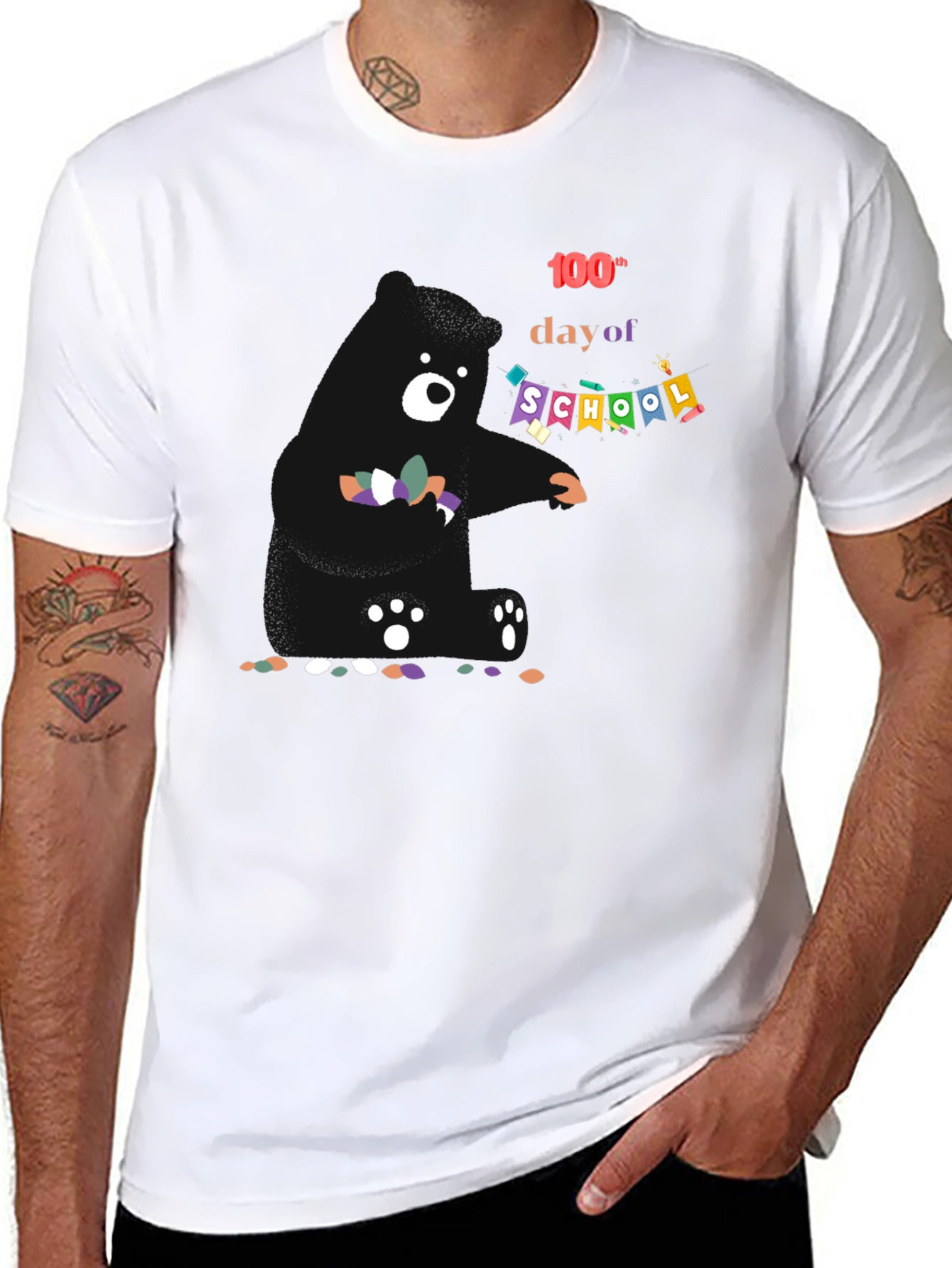 100th Day of School Black T-Shirt