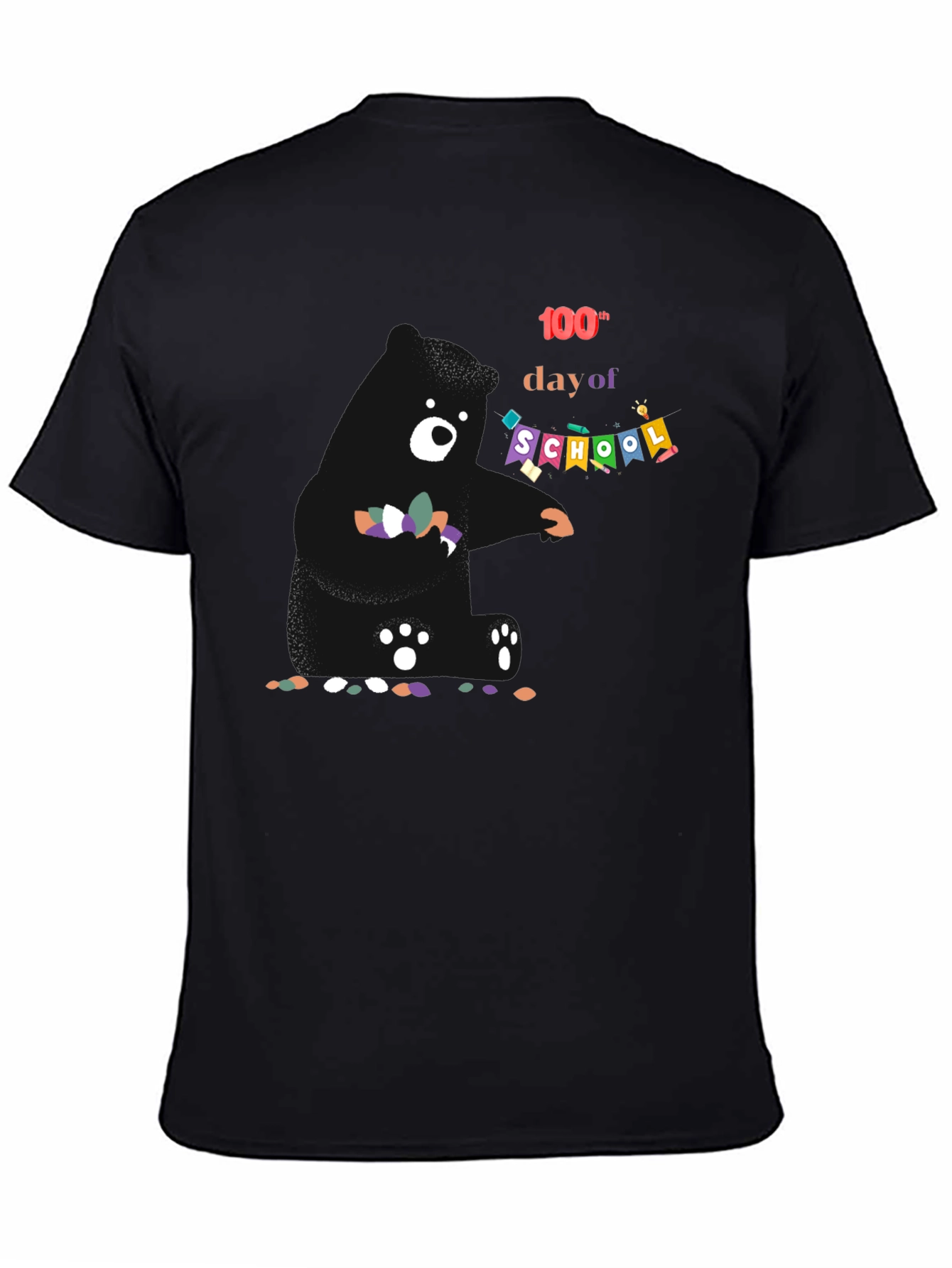 100th Day of School Black T-Shirt