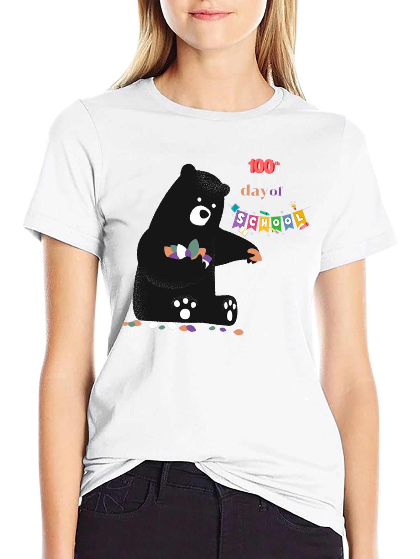 100th Day of School Black T-Shirt