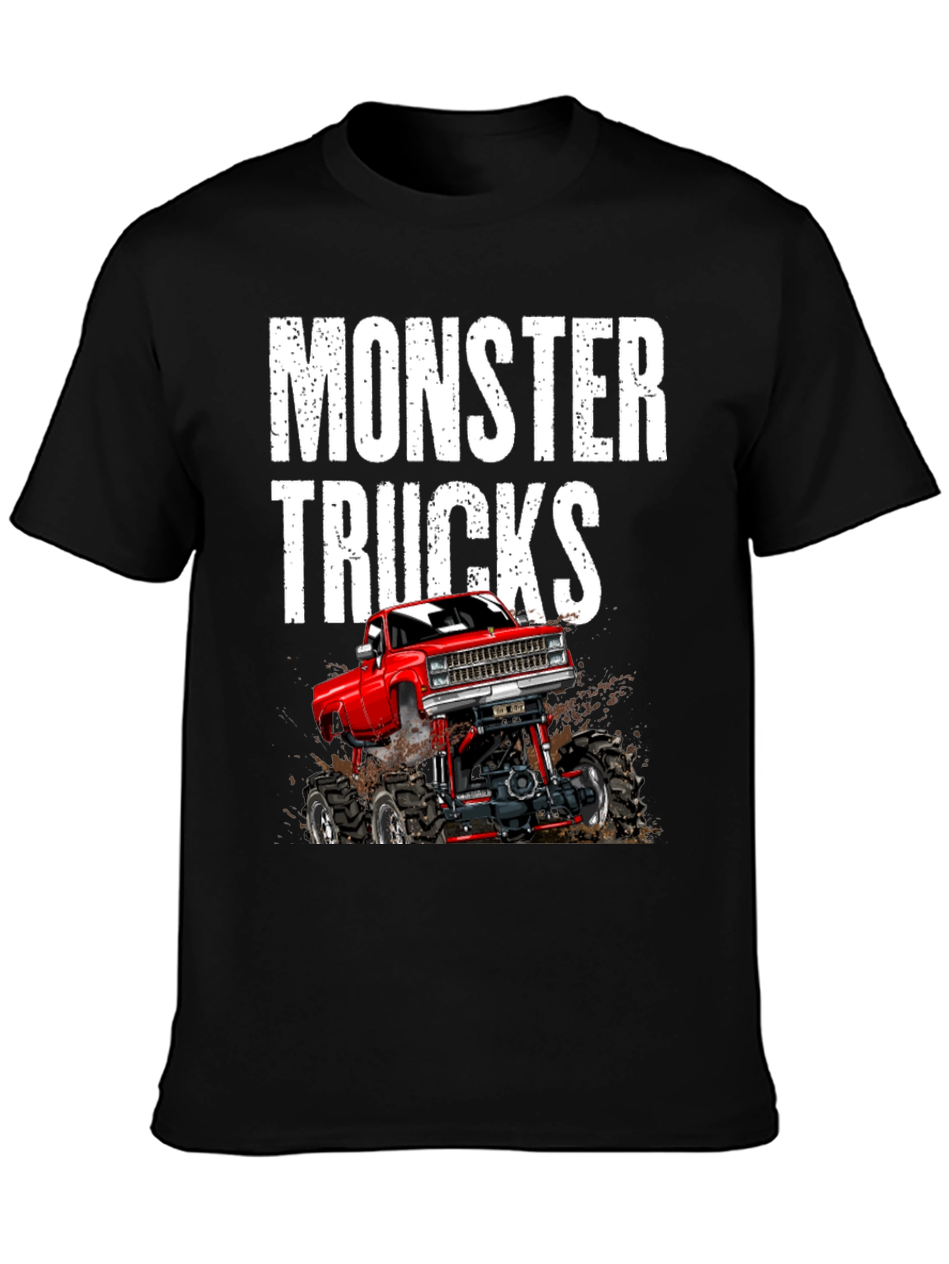 Monster Truck Graphic Tee - Bold Black Cotton T-Shirt