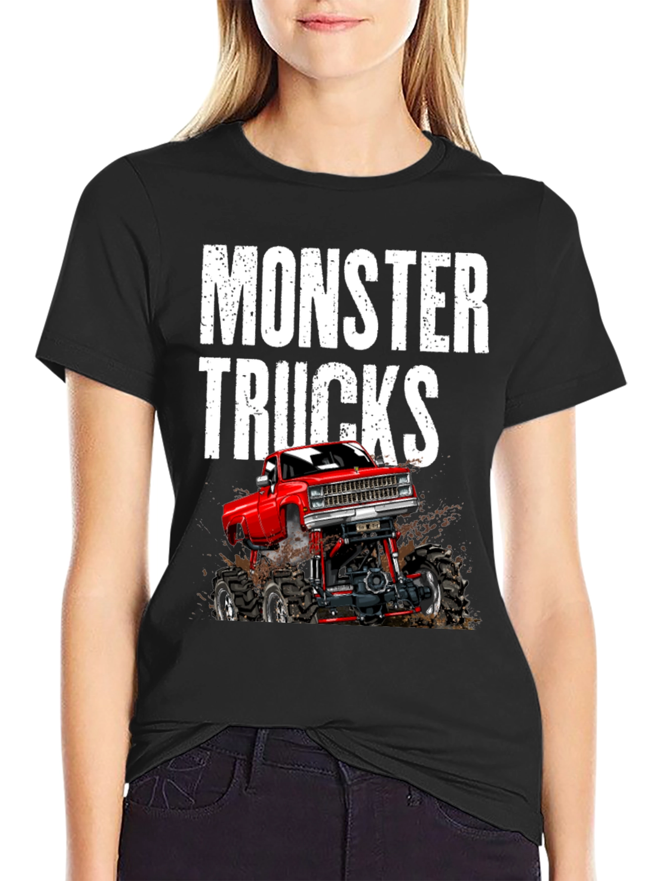Monster Truck Graphic Tee - Bold Black Cotton T-Shirt