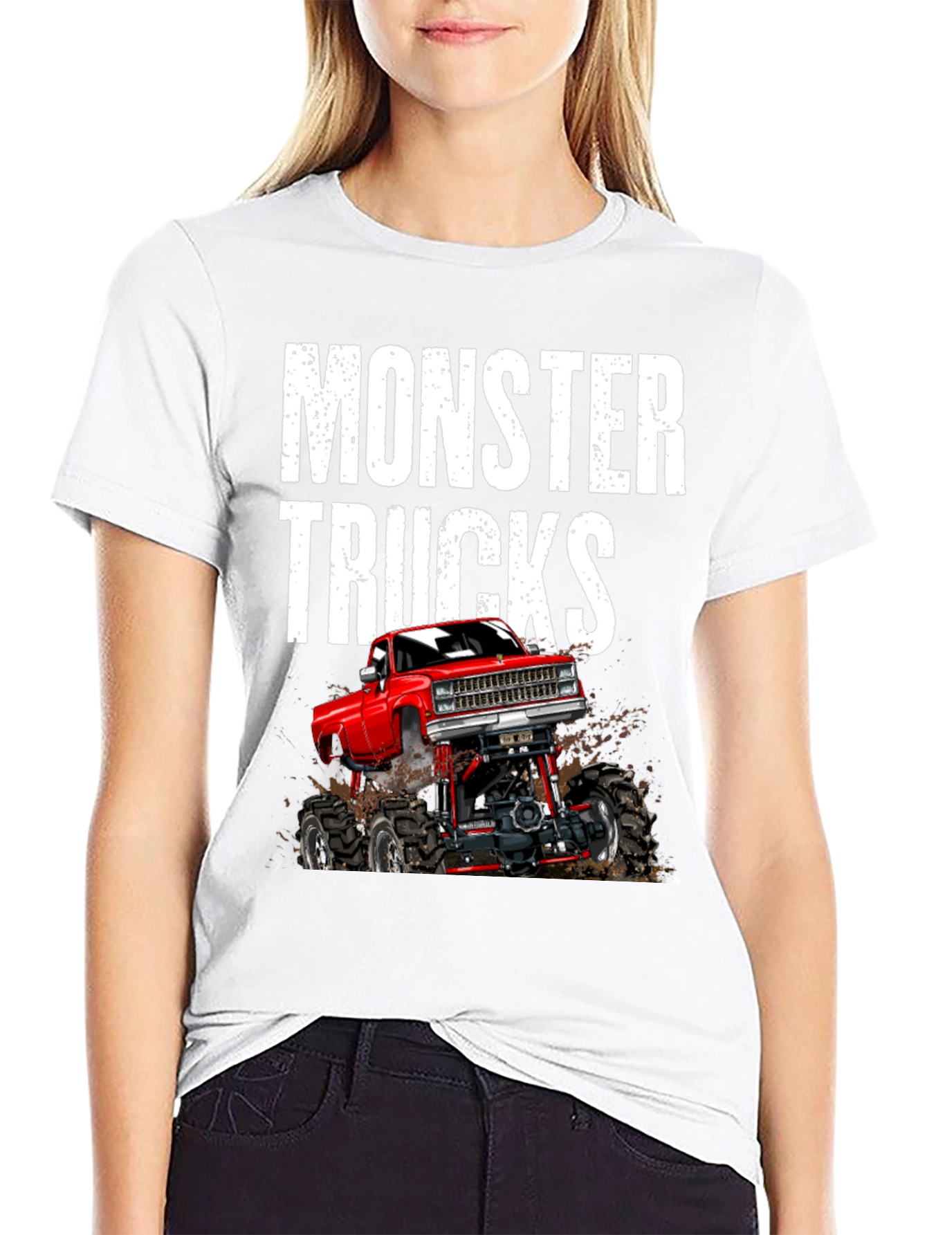 Monster Truck Graphic Tee - Bold Black Cotton T-Shirt