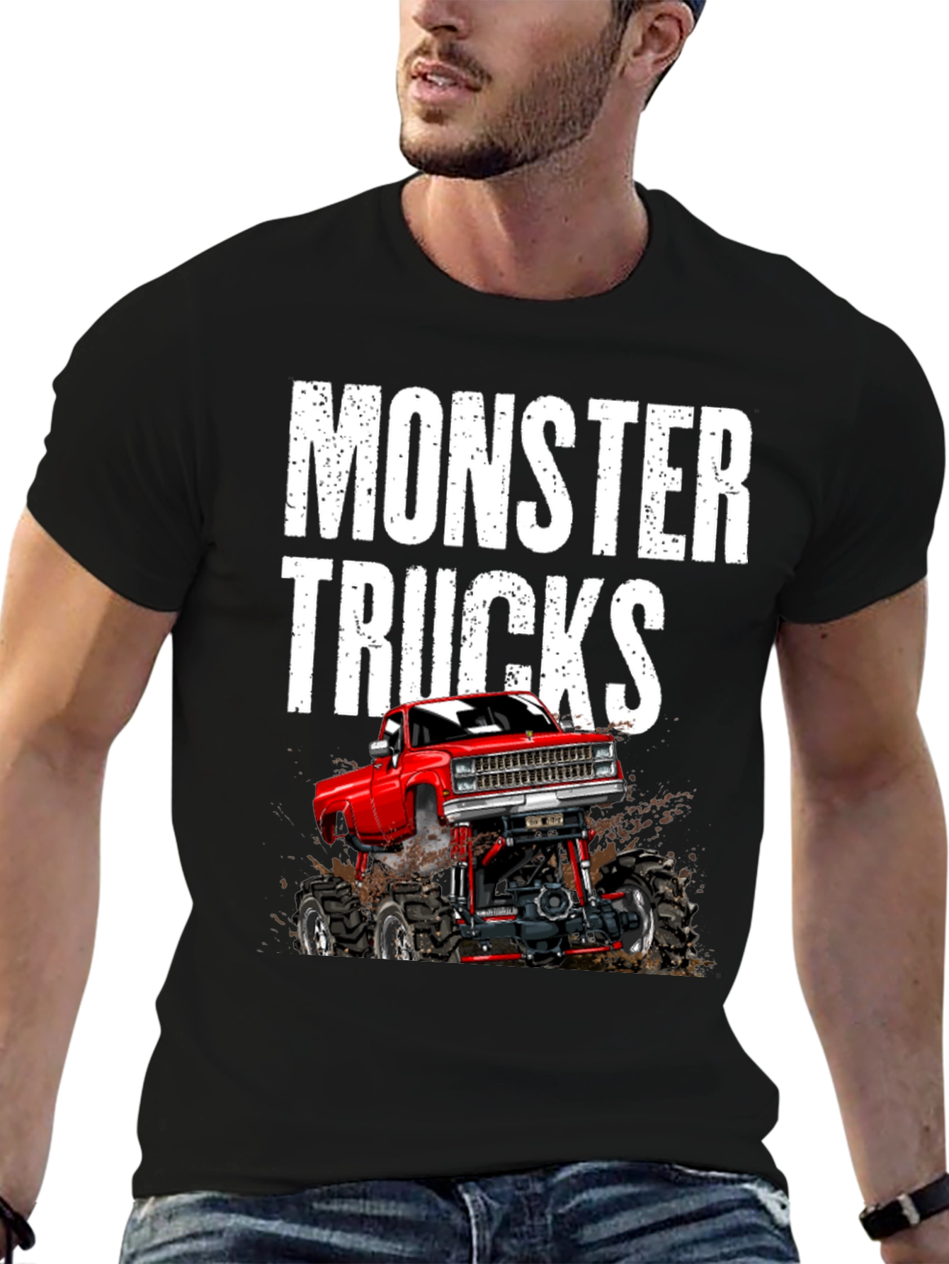 Monster Truck Graphic Tee - Bold Black Cotton T-Shirt