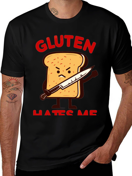 Gluten Hates Me Funny Graphic T-Shirt