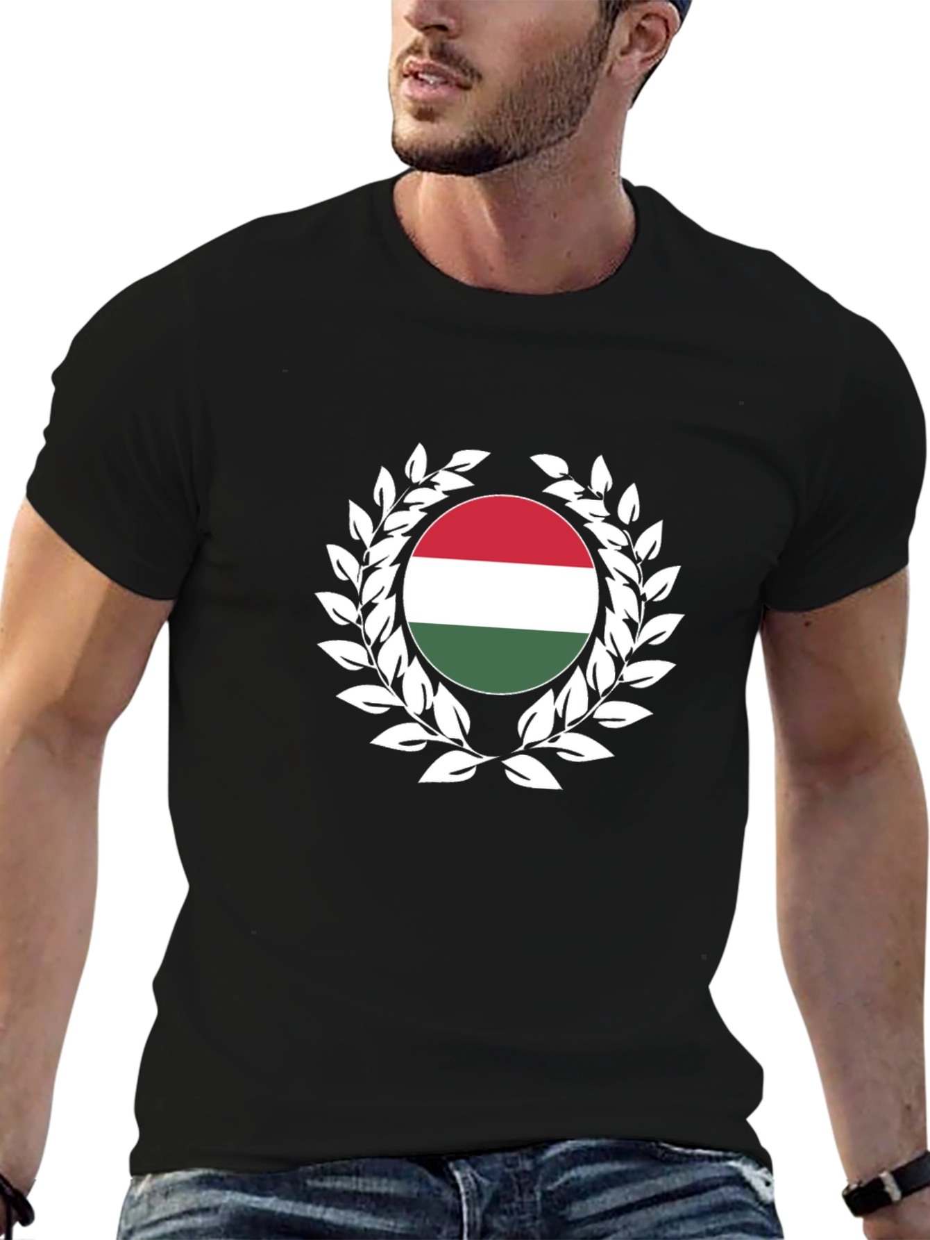 Hungary Flag Laurel Wreath T-Shirt