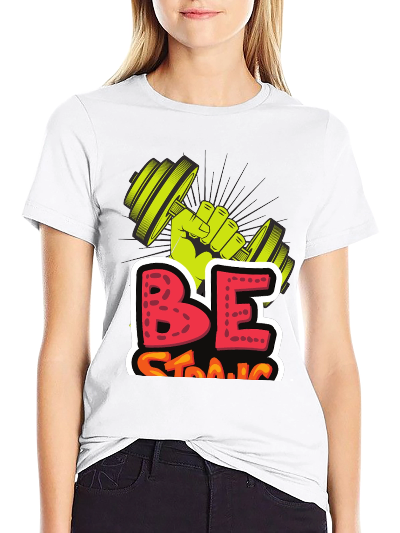 Be Strong Graphic Tee - Weightlifting Design