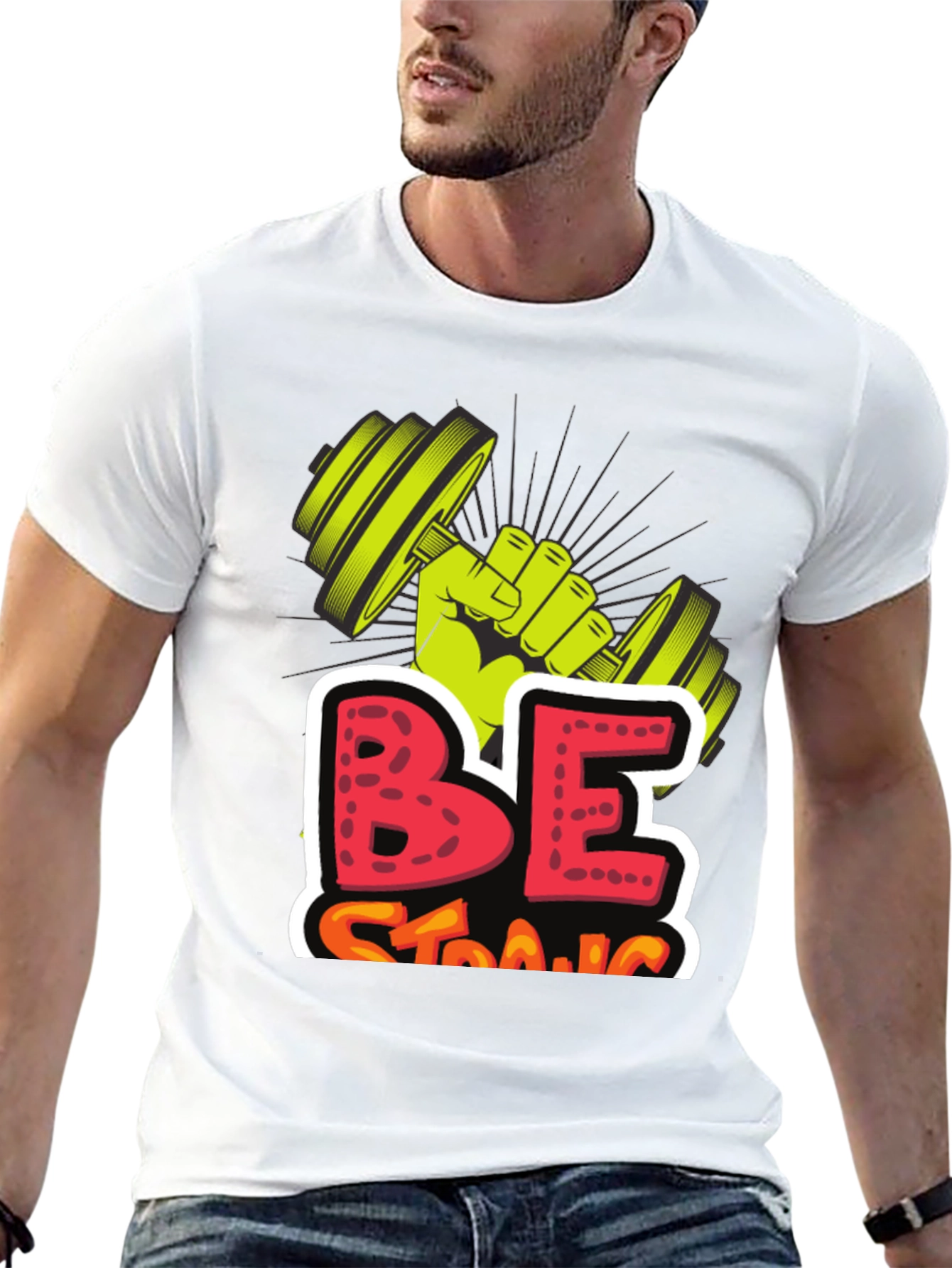 Be Strong Graphic Tee - Weightlifting Design