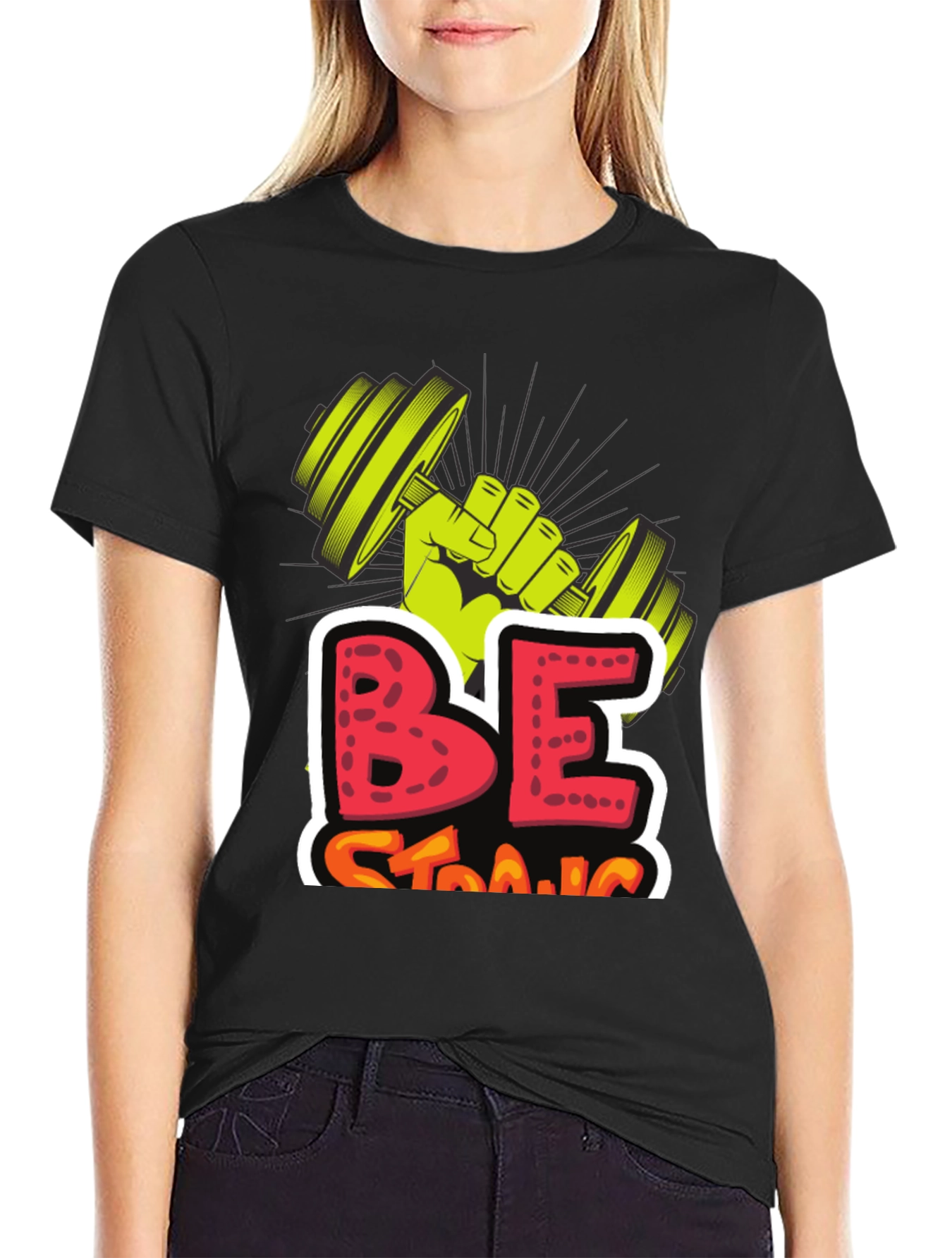 Be Strong Graphic Tee - Weightlifting Design