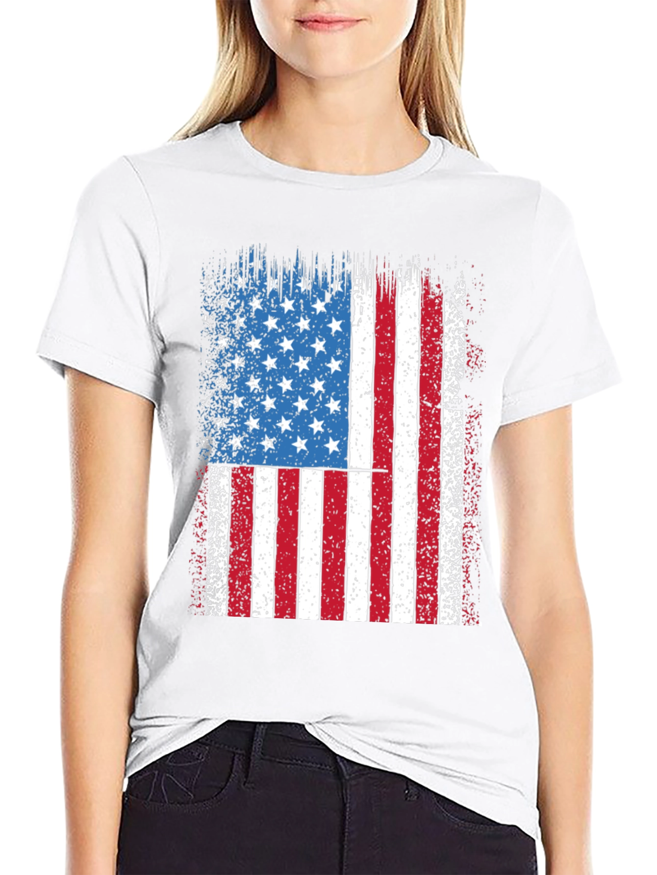 American Flag Distressed Graphic Tee