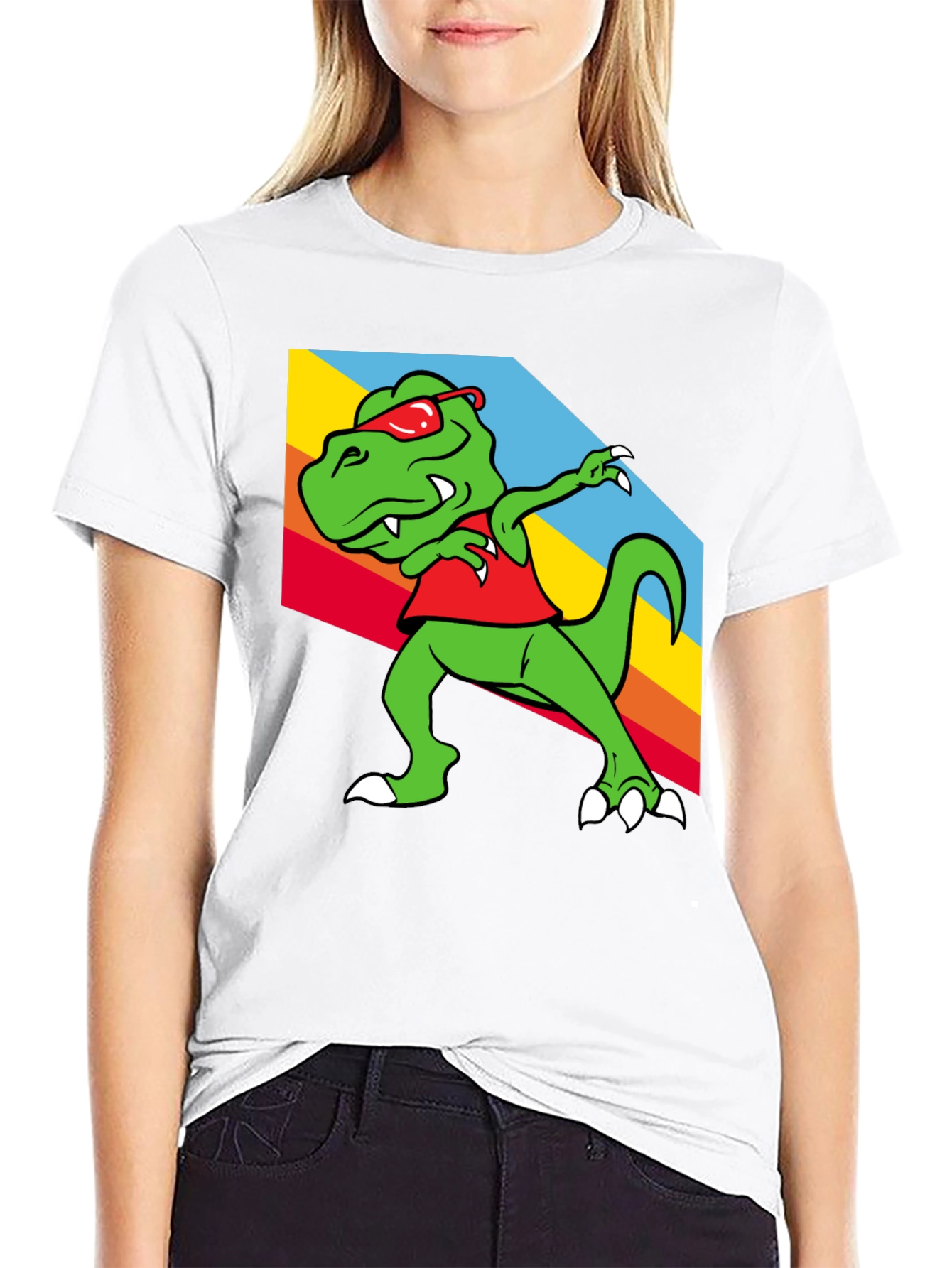 Dabbing Dinosaur Graphic Tee - Trendy T-Rex T-Shirt