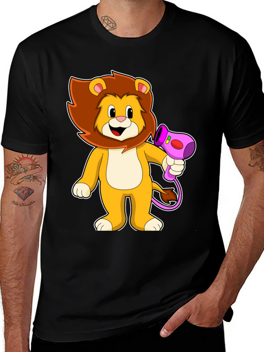 Lion Hair Dryer Graphic Tee