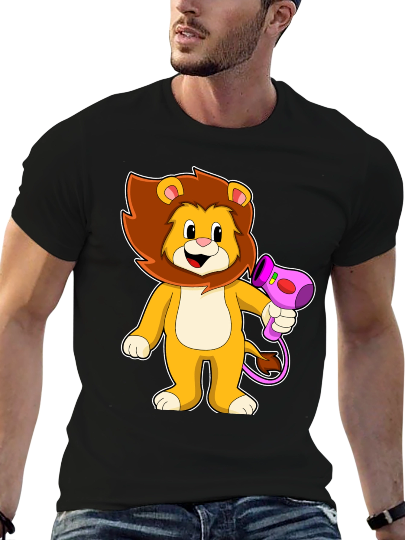 Lion Hair Dryer Graphic Tee