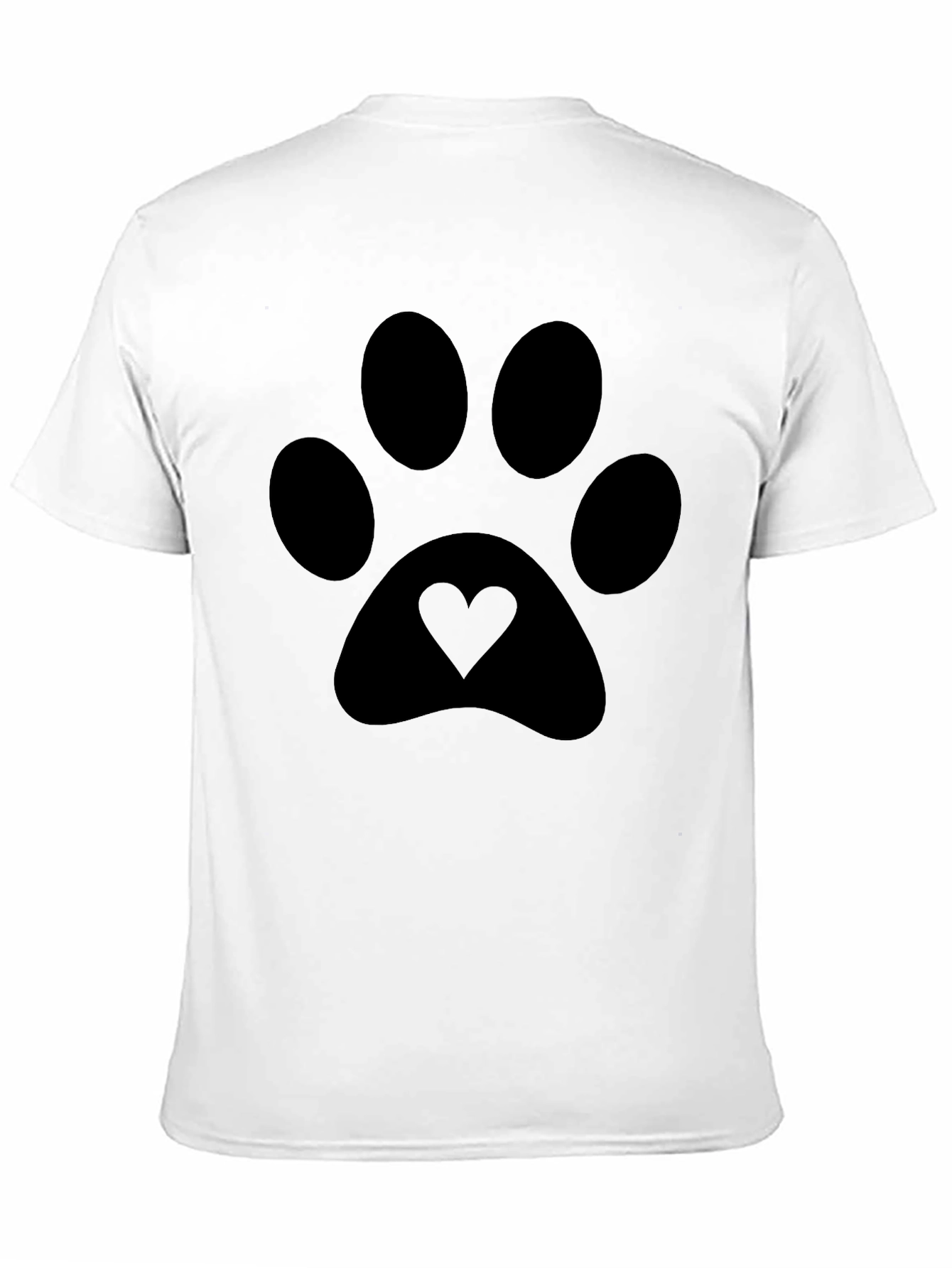 Paw Print Heart Tee - Stylish Black Unisex T-Shirt