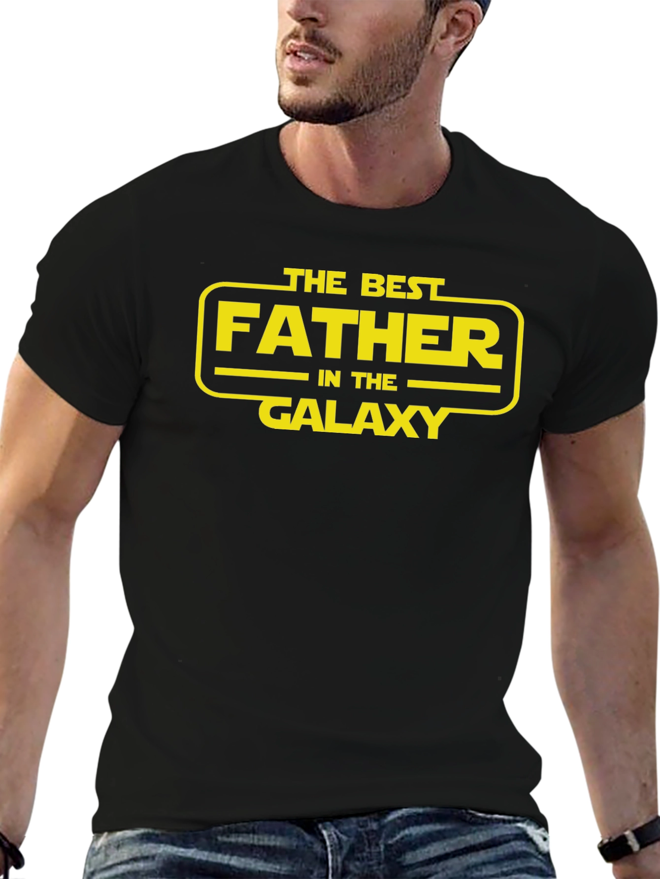 Best Father in the Galaxy Black T-Shirt