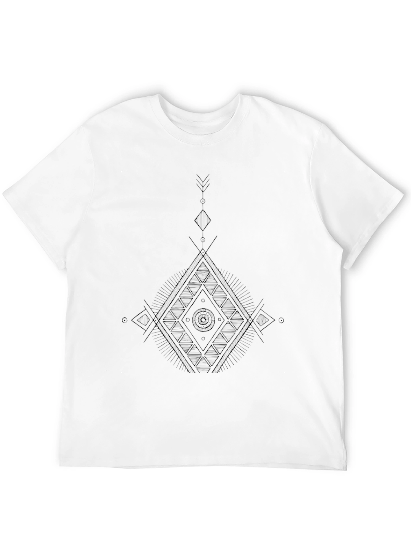 Mens Black Geometric Graphic Print T-Shirt