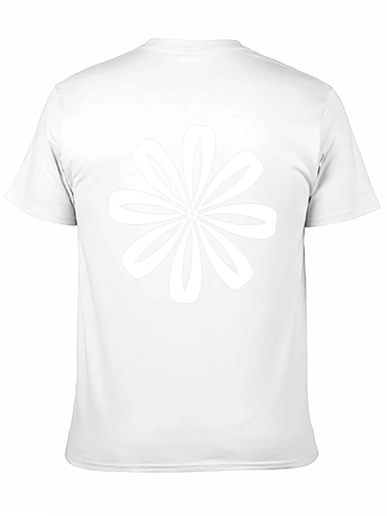 Black T-Shirt with White Flower Graphic