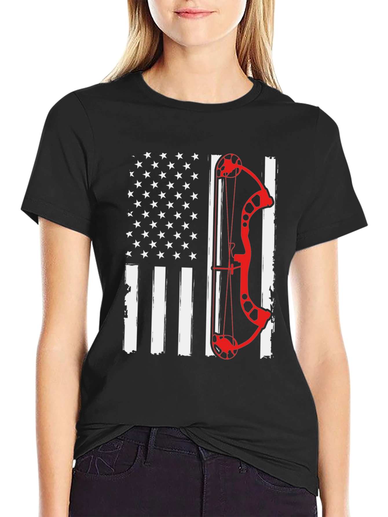 American Flag Bow Hunting T-Shirt - Patriot Archer Apparel
