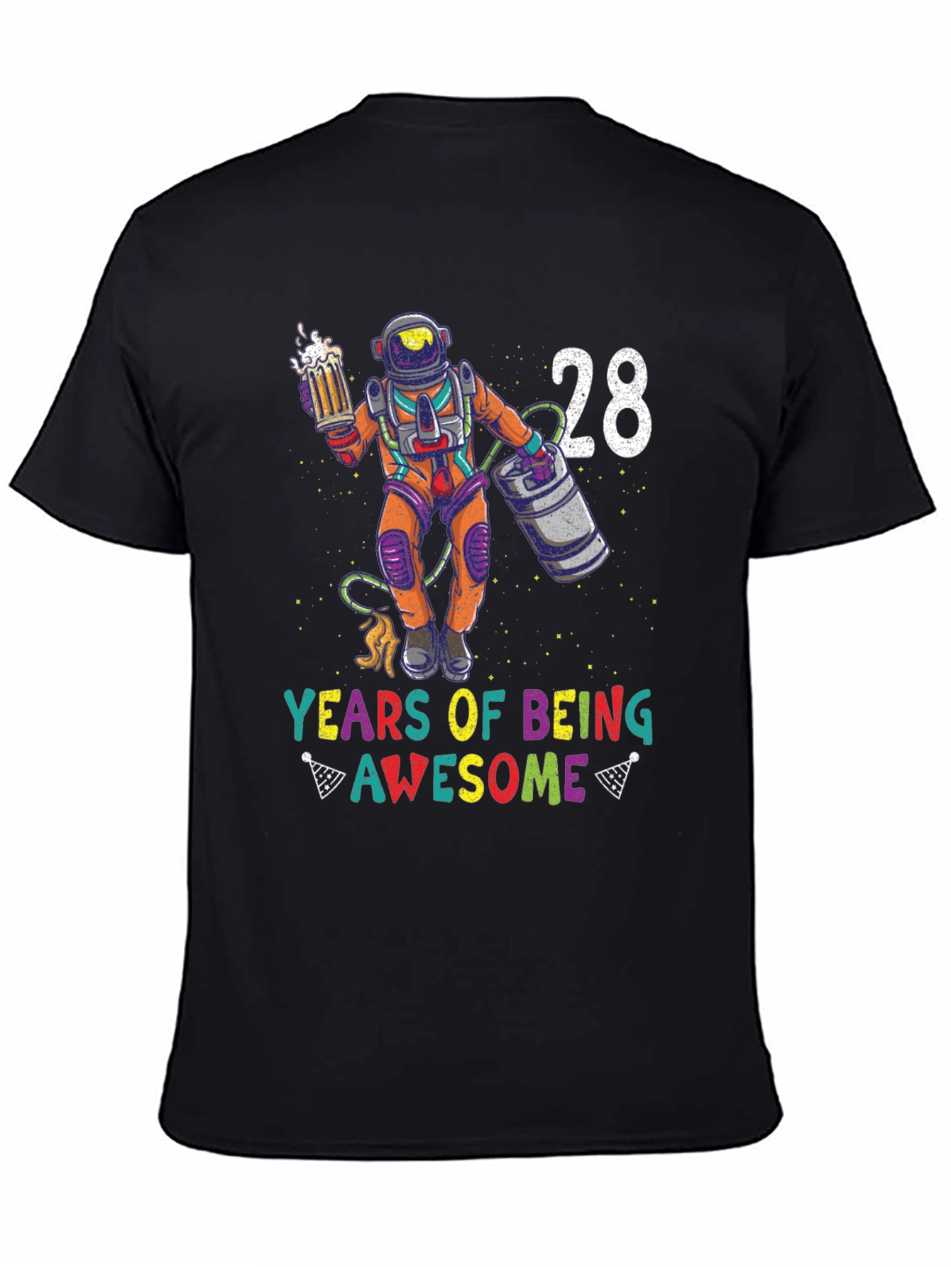 28 Years of Awesome T-Shirt - Beer Astronaut