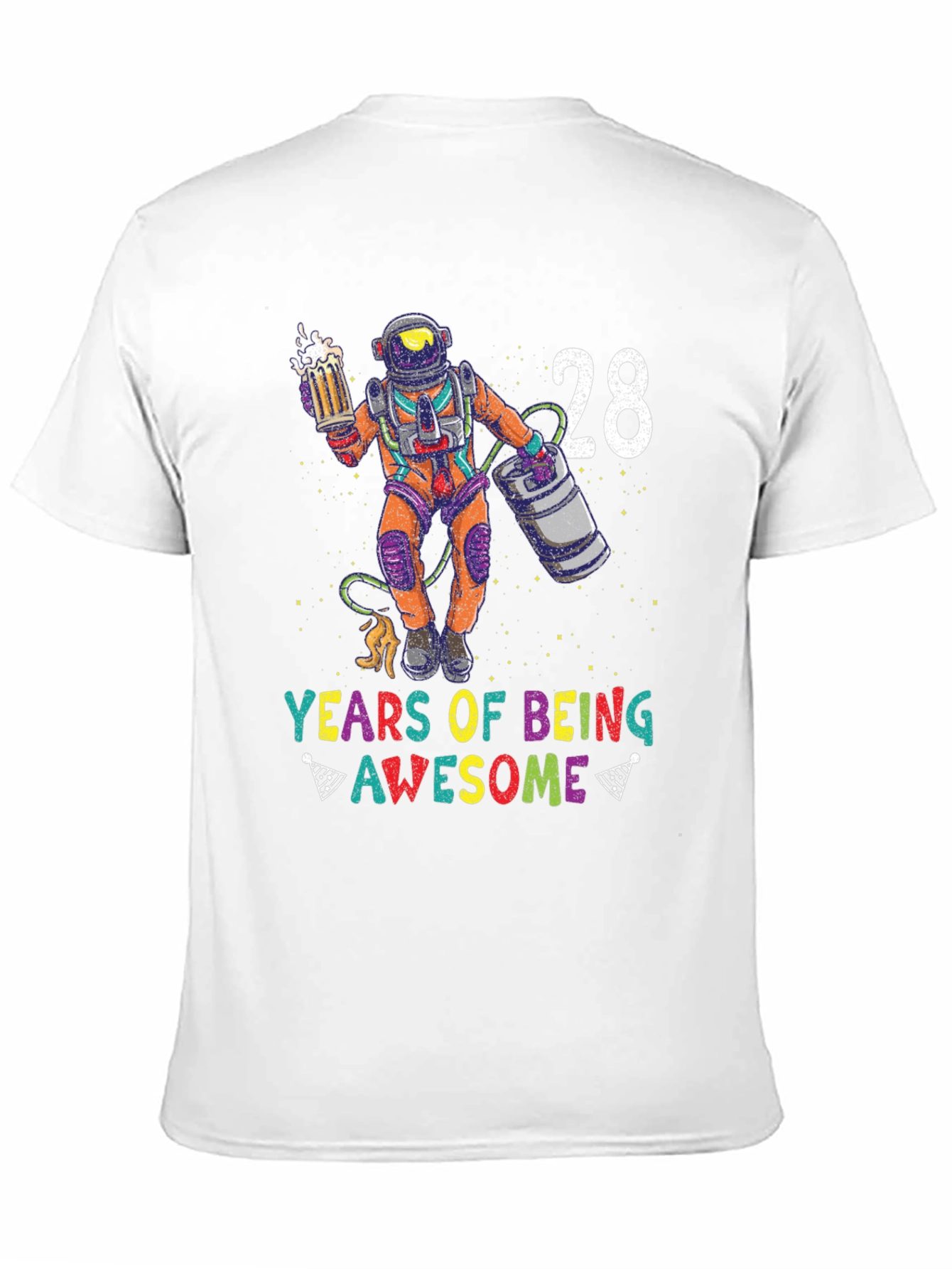 28 Years of Awesome T-Shirt - Beer Astronaut