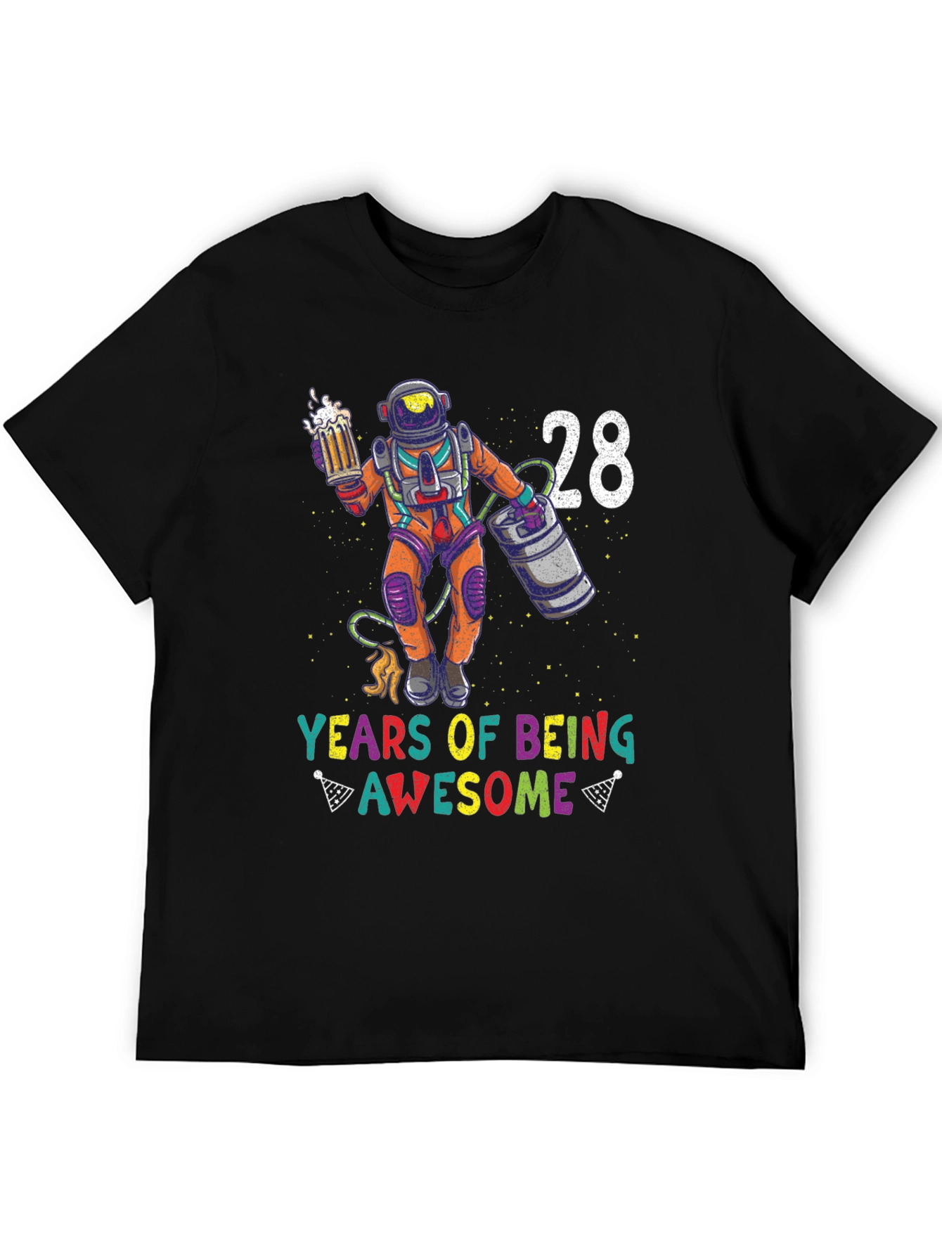 28 Years of Awesome T-Shirt - Beer Astronaut