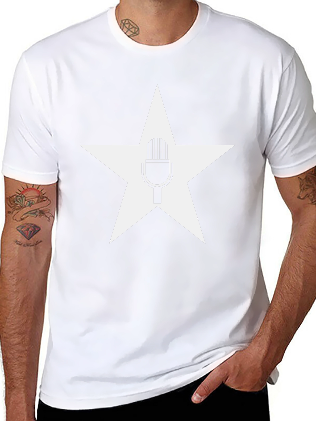 Star Microphone Black T-Shirt