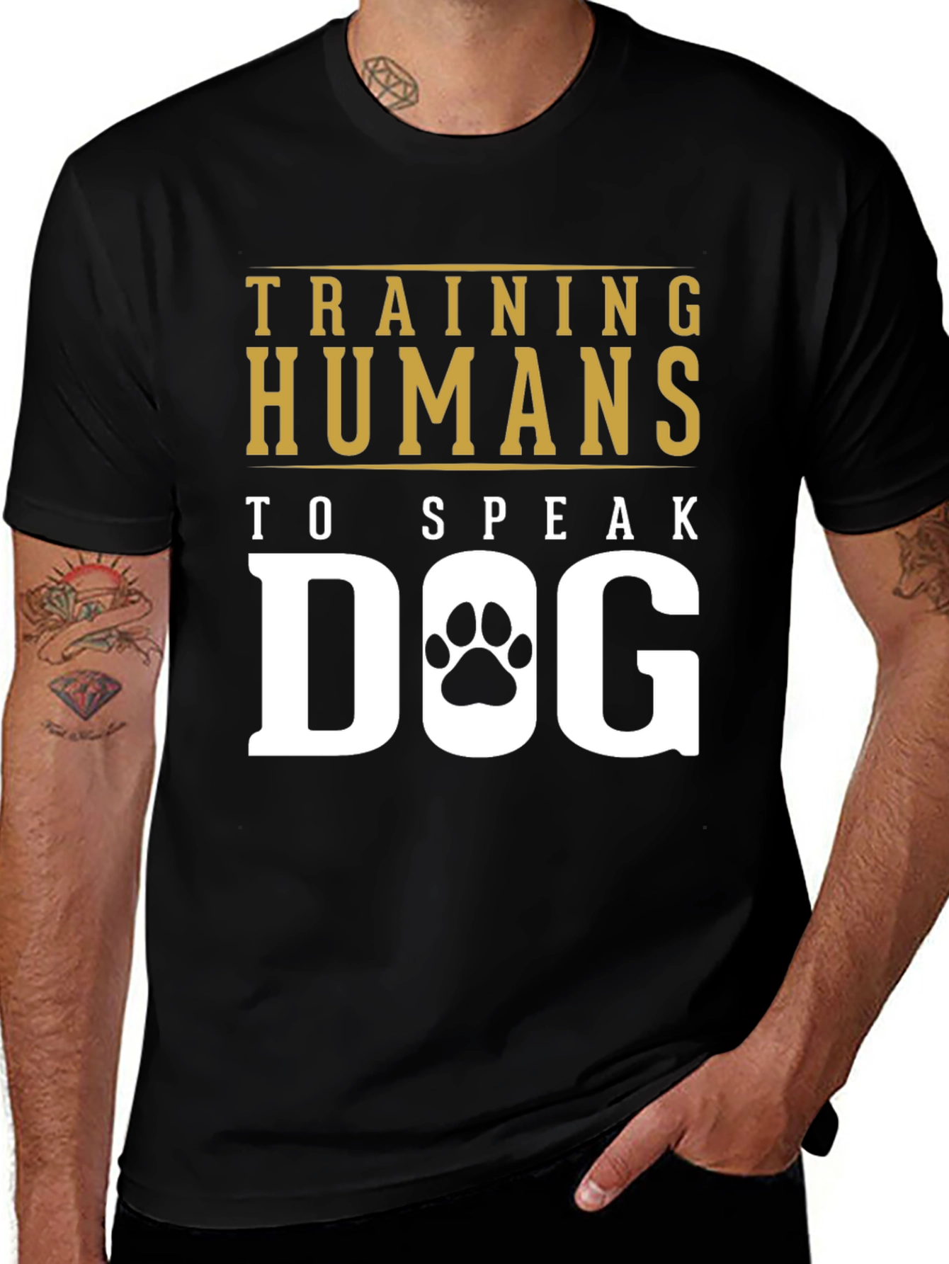Training Humans to Speak Dog Black T-Shirt