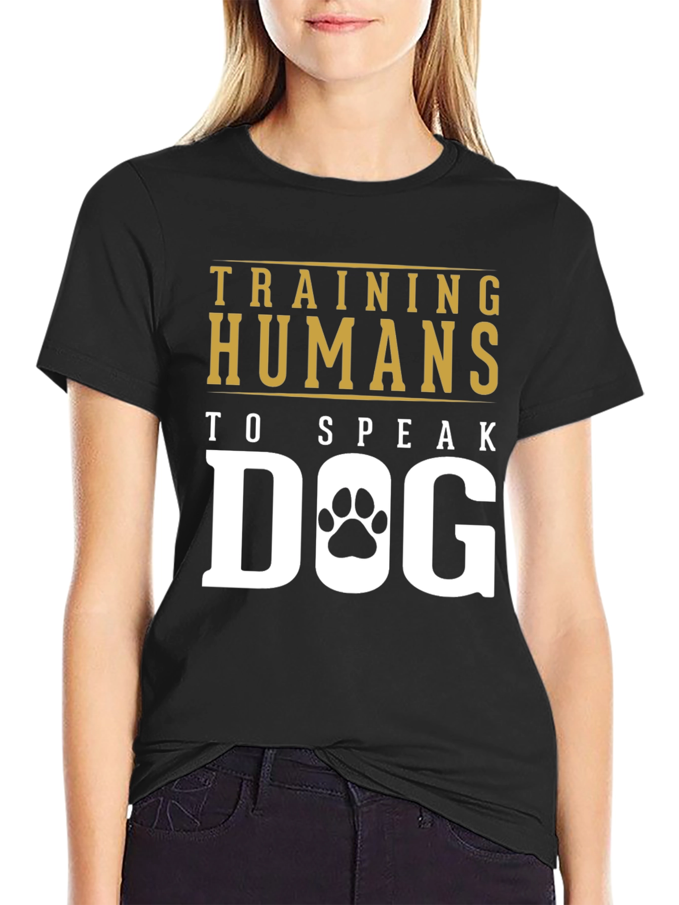 Training Humans to Speak Dog Black T-Shirt
