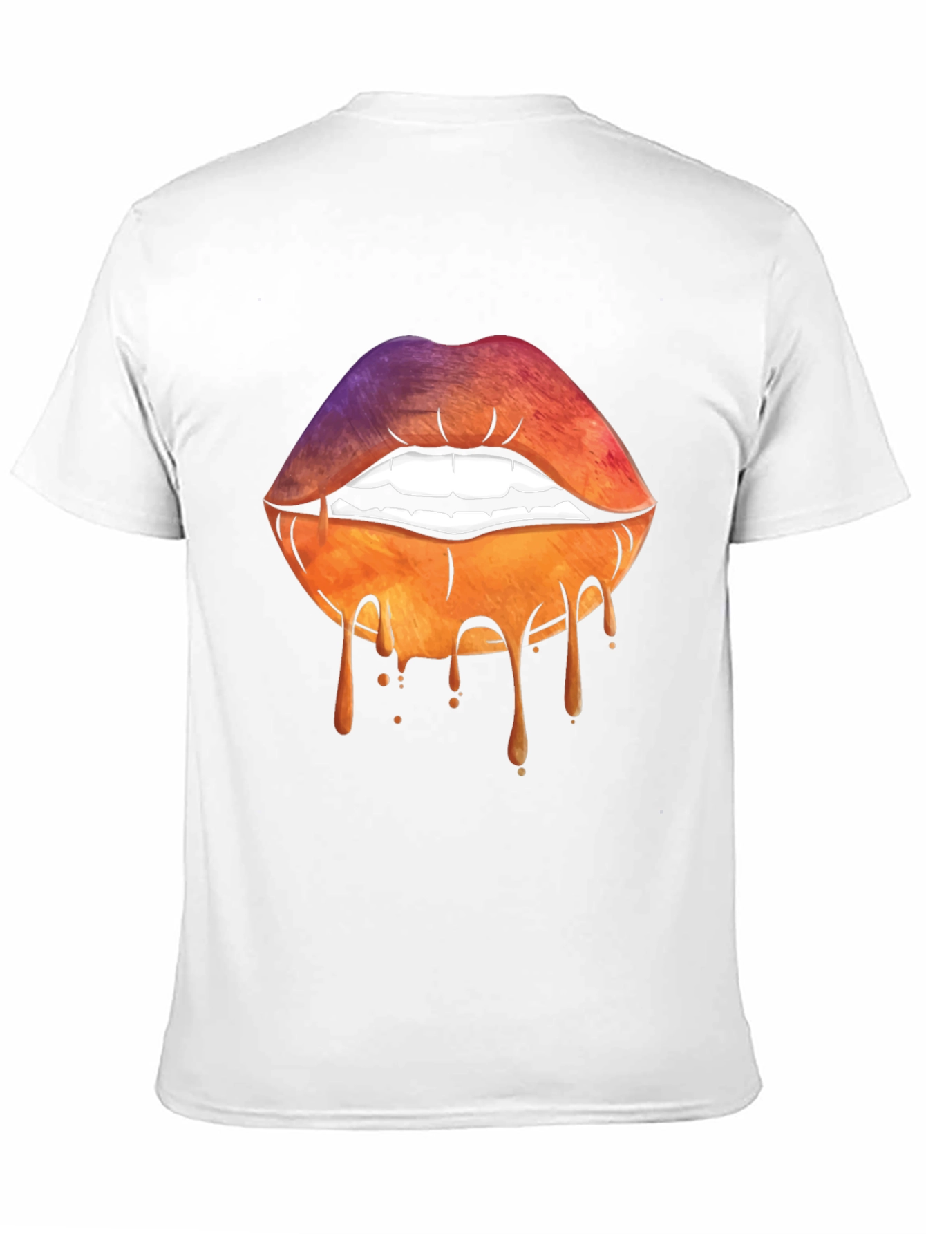 Dripping Lips Graphic Tee - Unique Art T-Shirt