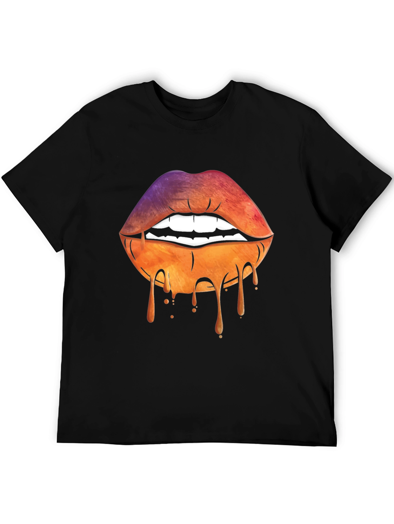 Dripping Lips Graphic Tee - Unique Art T-Shirt