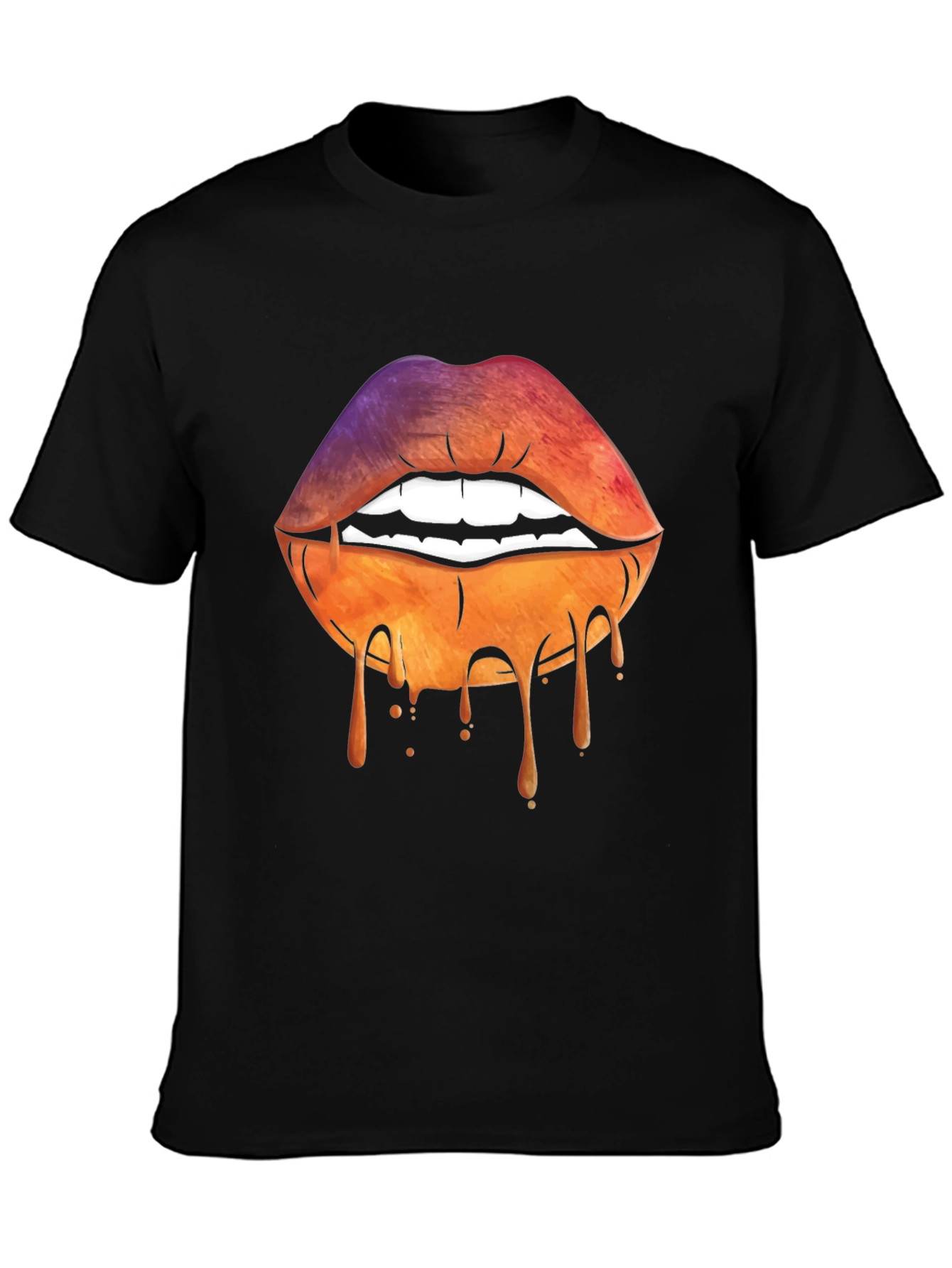 Dripping Lips Graphic Tee - Unique Art T-Shirt