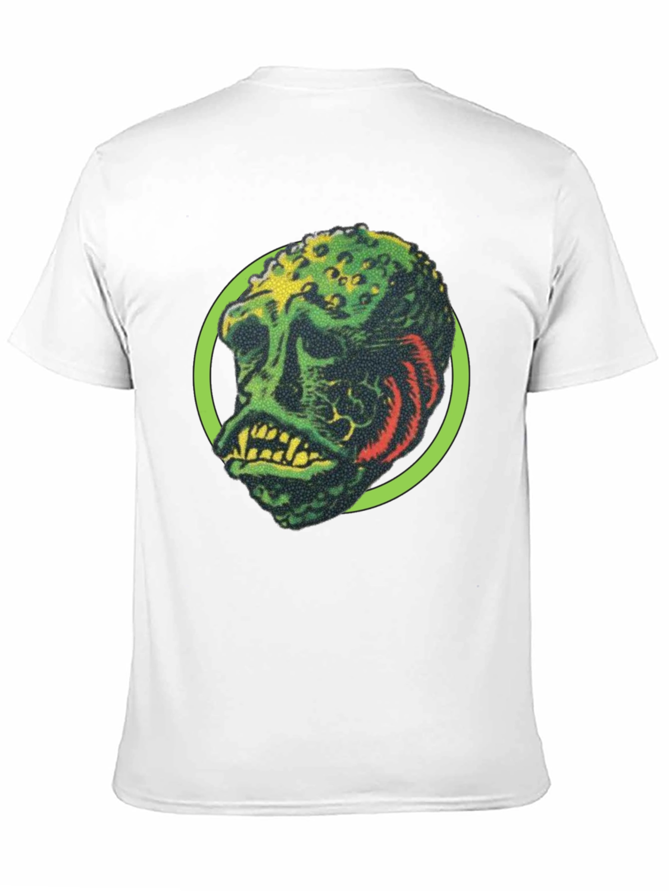 Retro Monster Graphic Tee - Black Crew Neck Shirt