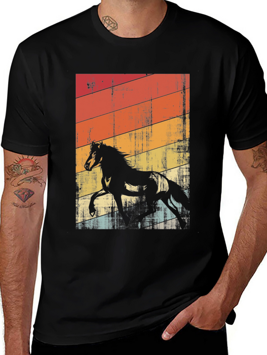 Retro Horse Graphic Tee - Vintage Style T-Shirt