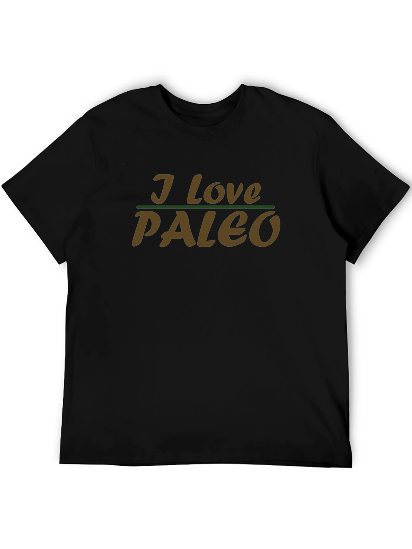 I Love Paleo T-Shirt - Black Crew Neck Tee