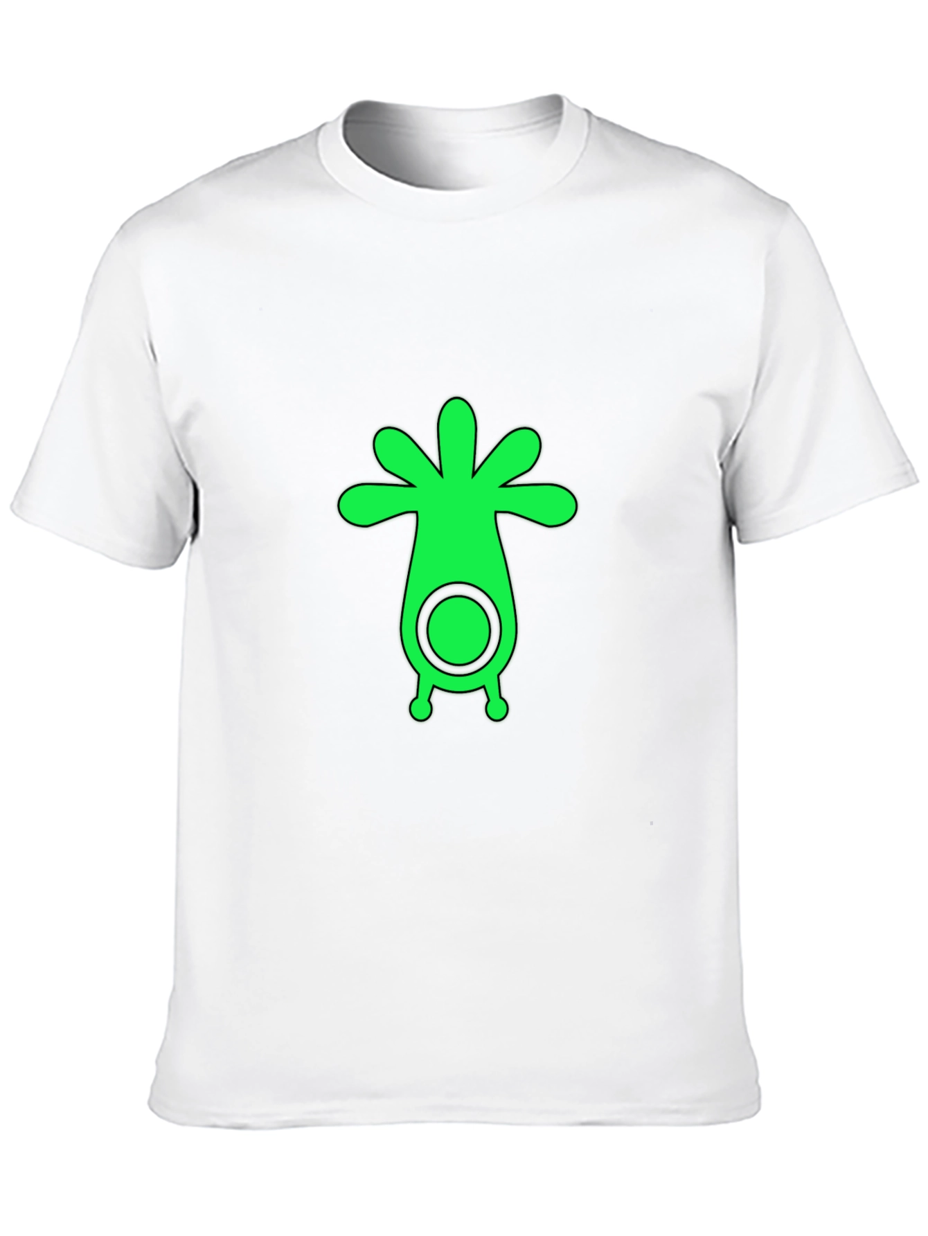 Mens Black T-Shirt with Green Alien Graphic