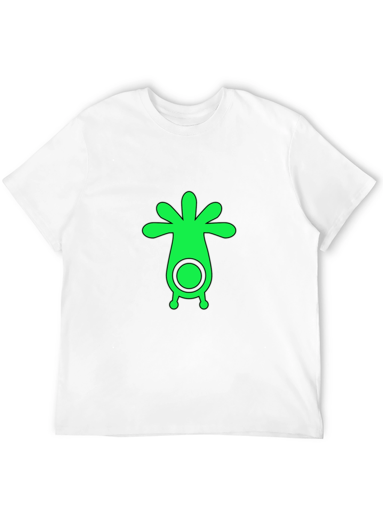 Mens Black T-Shirt with Green Alien Graphic