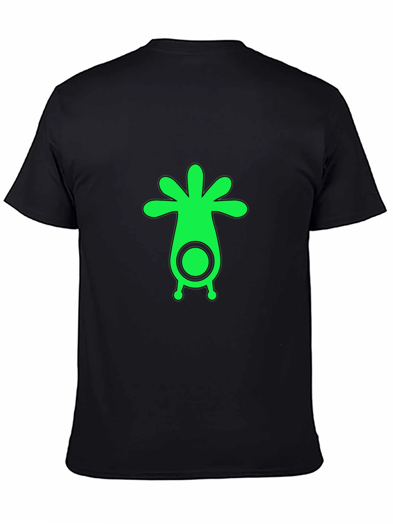Mens Black T-Shirt with Green Alien Graphic